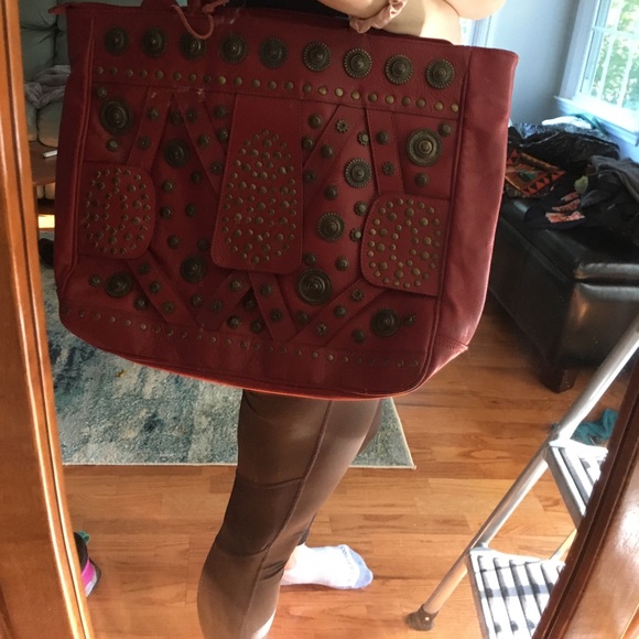 Chico’s Boho Studded Leather Shoulder Bag - Picture 10 of 11